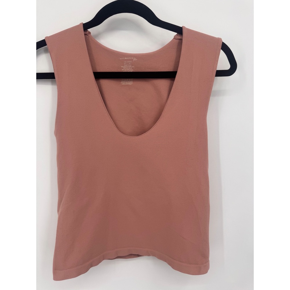Free People Tank Top Women M/L Pink Seamless Scoop Neck Layering Basic